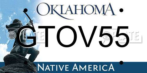 GTOV55 Oklahoma License Plate