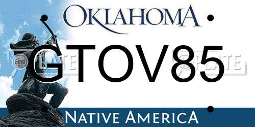 GTOV85 Oklahoma License Plate