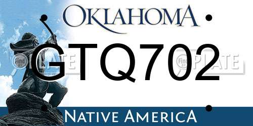 GTQ702 Oklahoma License Plate