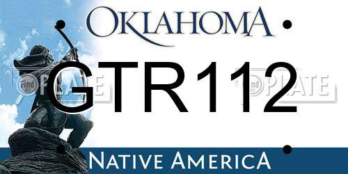 GTR112 Oklahoma License Plate
