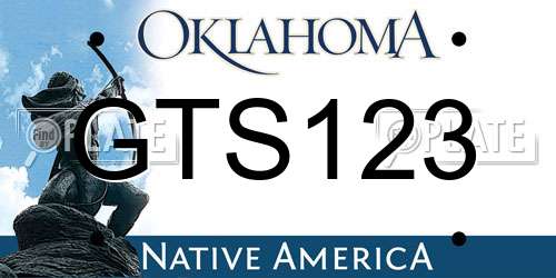 GTS123 Oklahoma License Plate