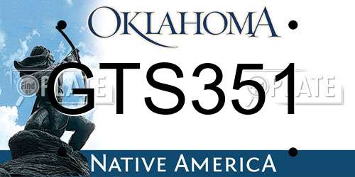GTS351 Oklahoma License Plate
