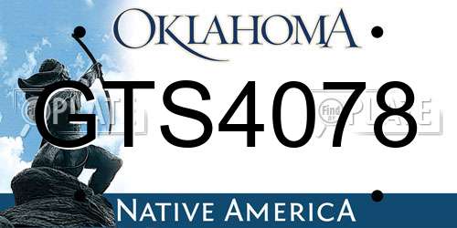 GTS4078 Oklahoma License Plate