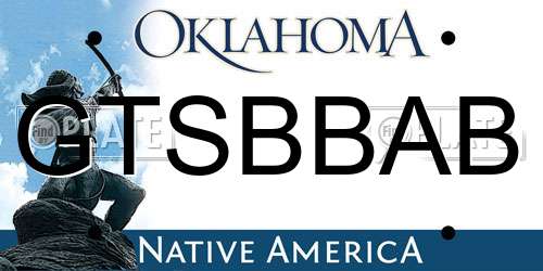 GTSBBAB Oklahoma License Plate