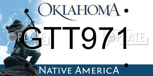 GTT971 Oklahoma License Plate