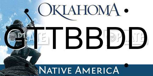 GTTBBDD Oklahoma License Plate