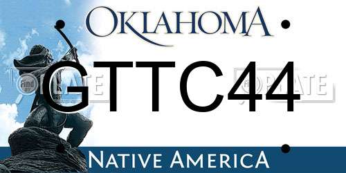 GTTC44 Oklahoma License Plate