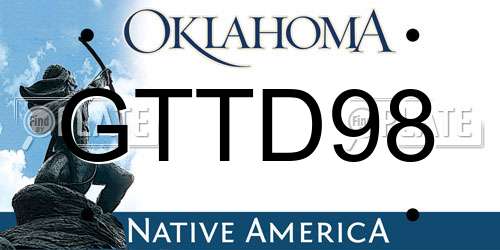 GTTD98 Oklahoma License Plate