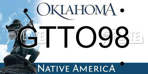 GTTO98 Oklahoma License Plate