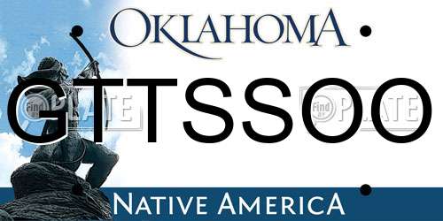 GTTSSOO Oklahoma License Plate
