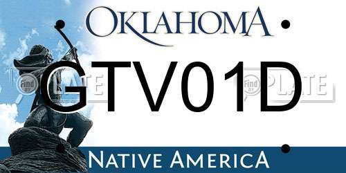 GTV01D Oklahoma License Plate