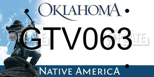 GTV063 Oklahoma License Plate
