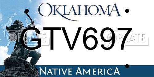 GTV697 Oklahoma License Plate