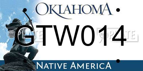 GTW014 Oklahoma License Plate