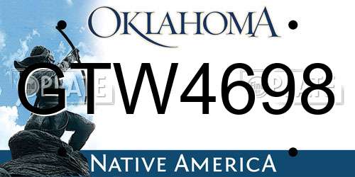 GTW4698 Oklahoma License Plate
