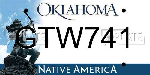 GTW741 Oklahoma License Plate