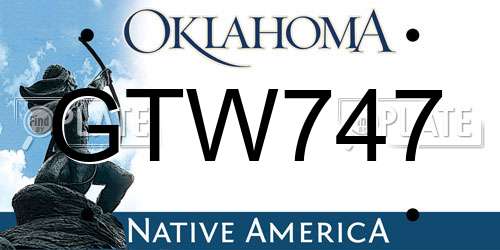 GTW747 Oklahoma License Plate