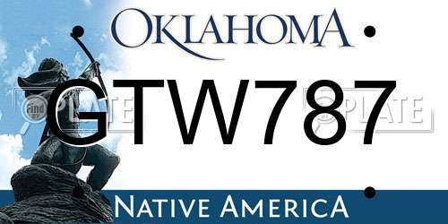 GTW787 Oklahoma License Plate