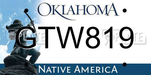 GTW819 Oklahoma License Plate