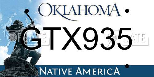 GTX935 Oklahoma License Plate