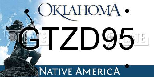GTZD95 Oklahoma License Plate