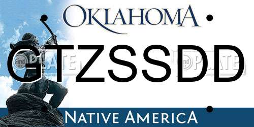 GTZSSDD Oklahoma License Plate