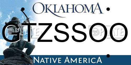 GTZSSOO Oklahoma License Plate
