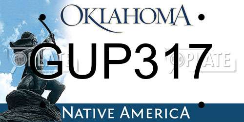 GUP317 Oklahoma License Plate