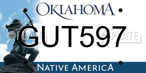 GUT597 Oklahoma License Plate