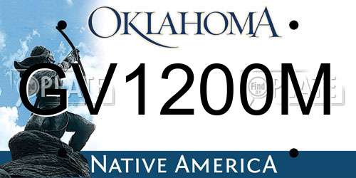 GV1200M Oklahoma License Plate