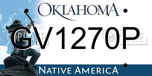 GV1270P Oklahoma License Plate