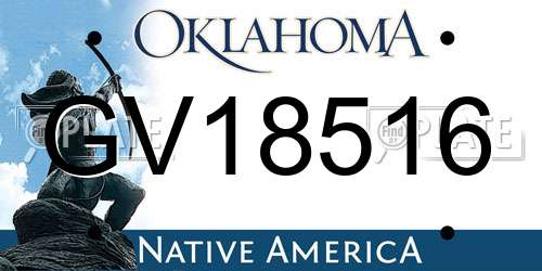 GV18516 Oklahoma License Plate