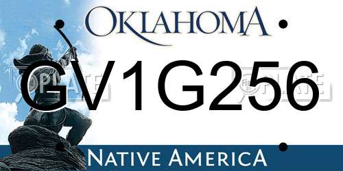 GV1G256 Oklahoma License Plate