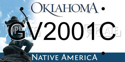 GV2001C Oklahoma License Plate