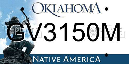 GV3150M Oklahoma License Plate