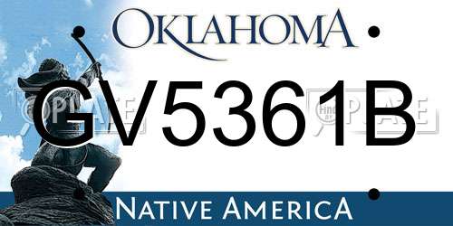 GV5361B Oklahoma License Plate
