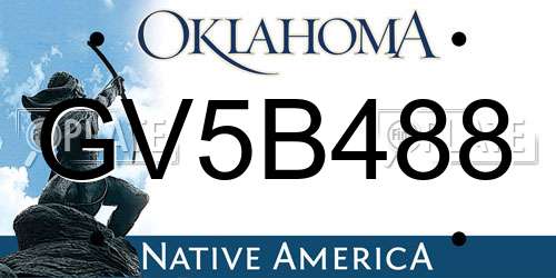 GV5B488 Oklahoma License Plate