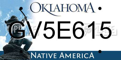 GV5E615 Oklahoma License Plate