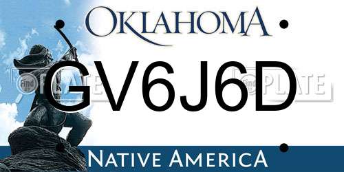 GV6J6D Oklahoma License Plate