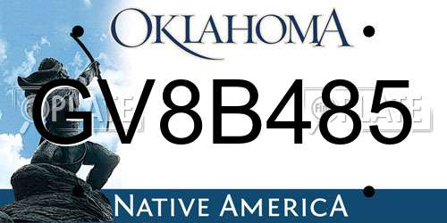 GV8B485 Oklahoma License Plate