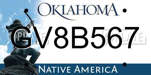 GV8B567 Oklahoma License Plate