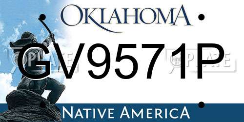 GV9571P Oklahoma License Plate