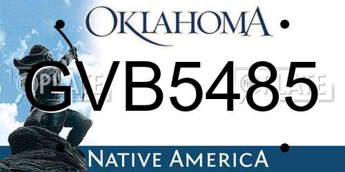 GVB5485 Oklahoma License Plate