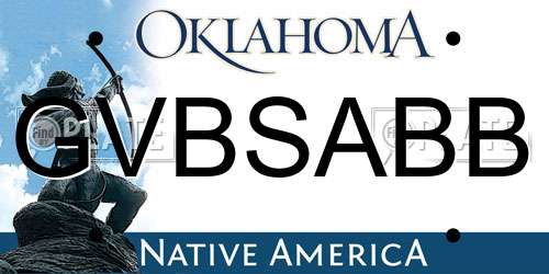 GVBSABB Oklahoma License Plate