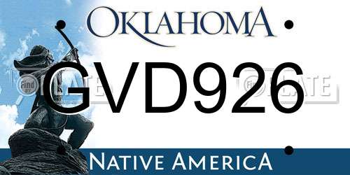 GVD926 Oklahoma License Plate
