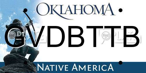 GVDBTTB Oklahoma License Plate