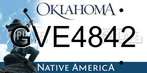 GVE4842 Oklahoma License Plate