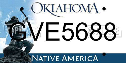 GVE5688 Oklahoma License Plate