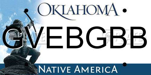 GVEBGBB Oklahoma License Plate