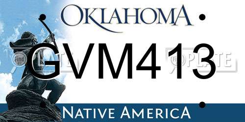 GVM413 Oklahoma License Plate
